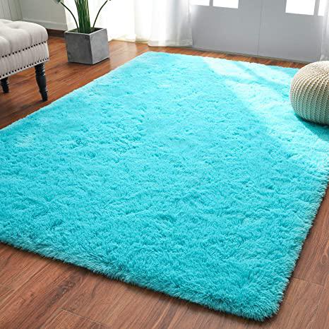 Ultra Soft Fluffy Area Rugs for Bedroom, 4 x 5.3 Feet Modern Floor Carpet